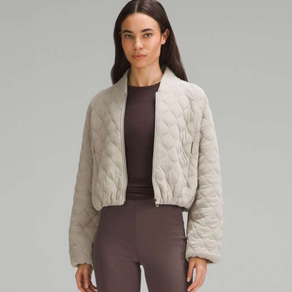 Lululemon Quilted Bomber Jacket Riverstone Size 8